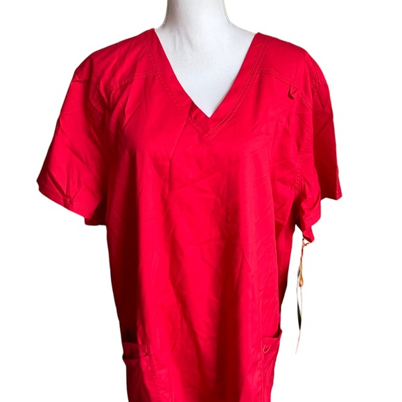 Landau Pro Flex Red Short Sleeve Scrub Size 3XL - Picture 14 of 17